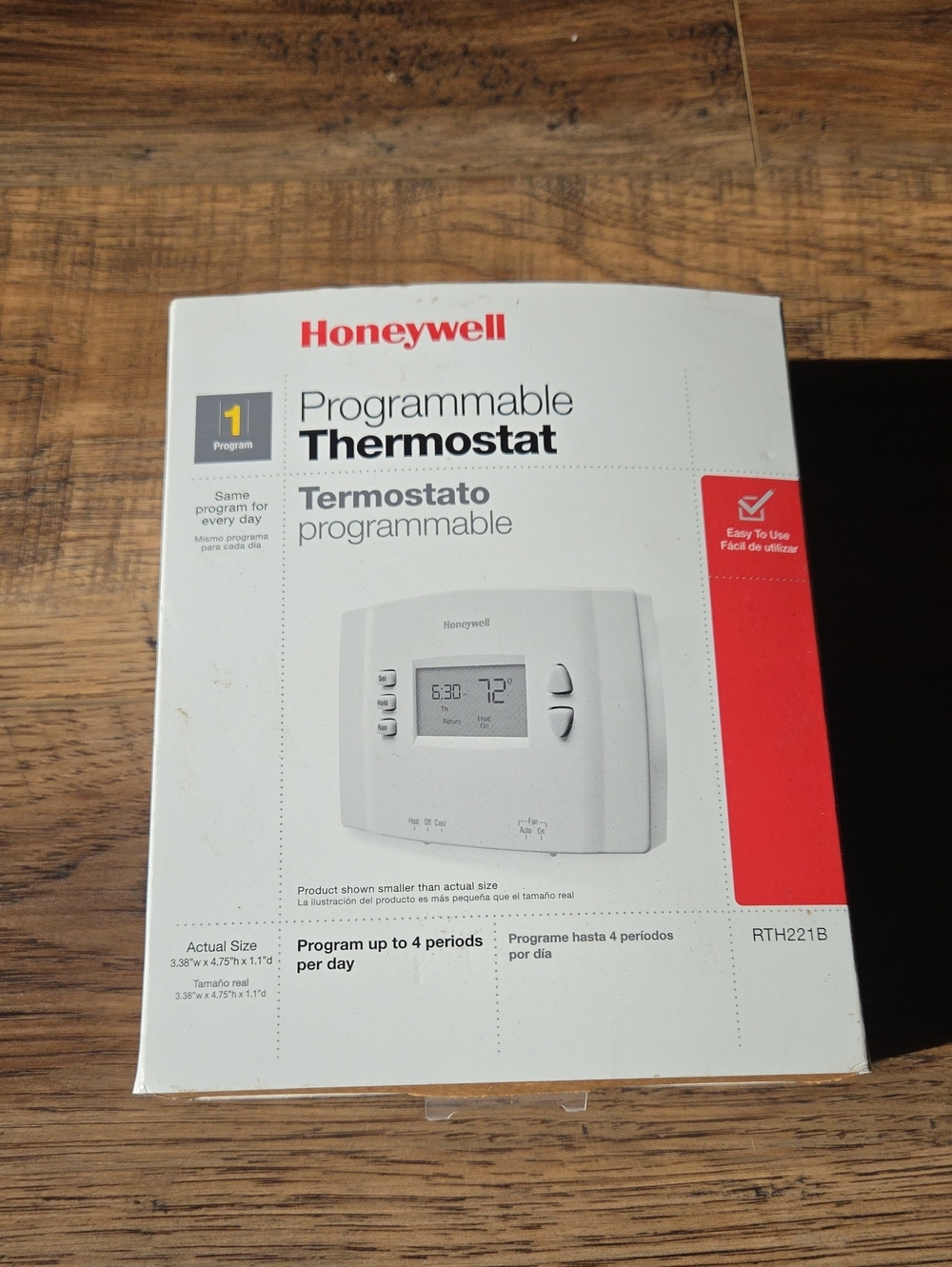 Honeywell White Programmable Thermostat - Single Program